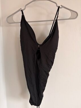 O'Neill Black One-Piece Swimsuit with Plunge and Cutout